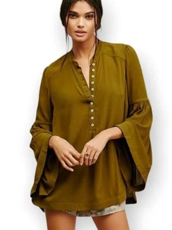 FREE PEOPLE Tops - FREE PEOPLE EASY GIRL BUTTONDOWN TUNIC